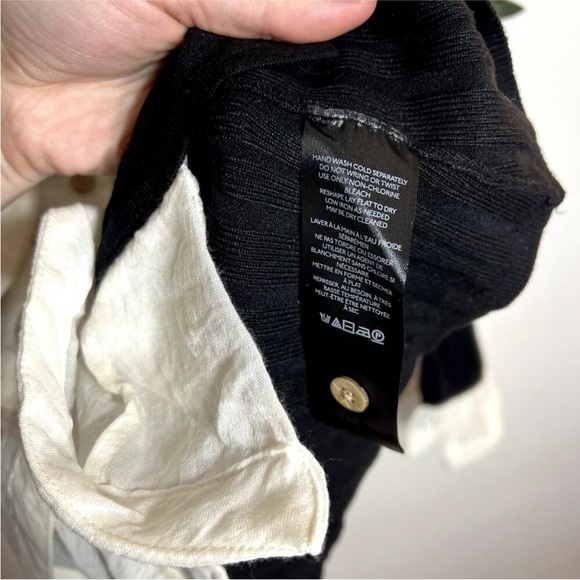 Anthropologie Black and White Ruffle Blouse - Picture 4 of 5